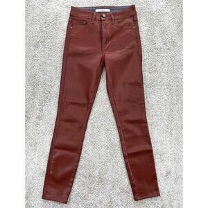 Sam Edelman Jeans Women's 24 Red Copper Coated Stiletto High Rise Skinny‎ Ankle